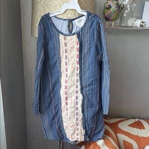 poppet & Fox Blue and White Textured dress